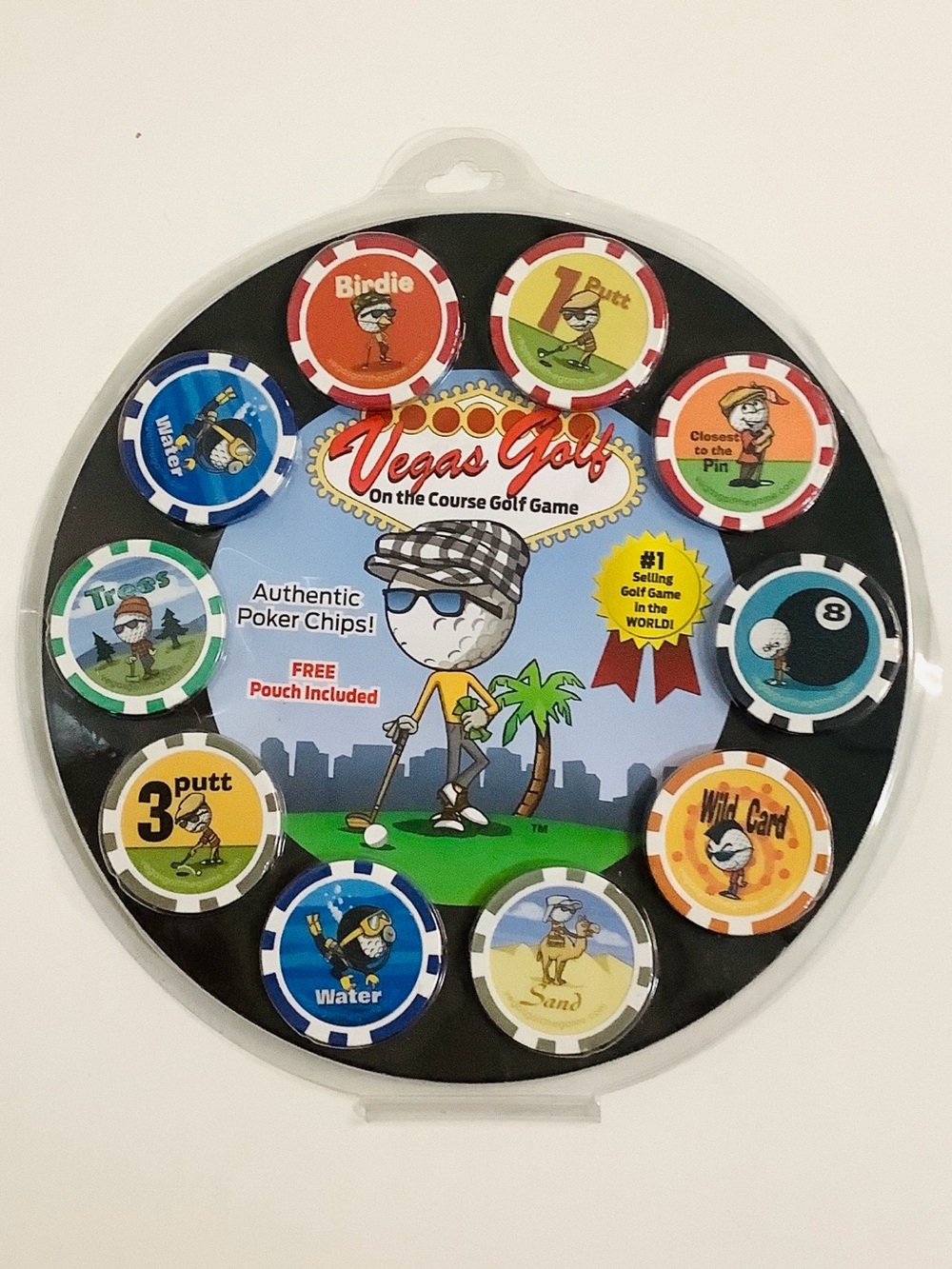 Vegas Golf On The Course Golf Game 10 Poker Chips NEW